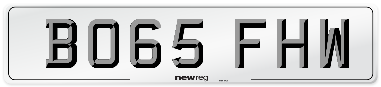 BO65 FHW Number Plate from New Reg
